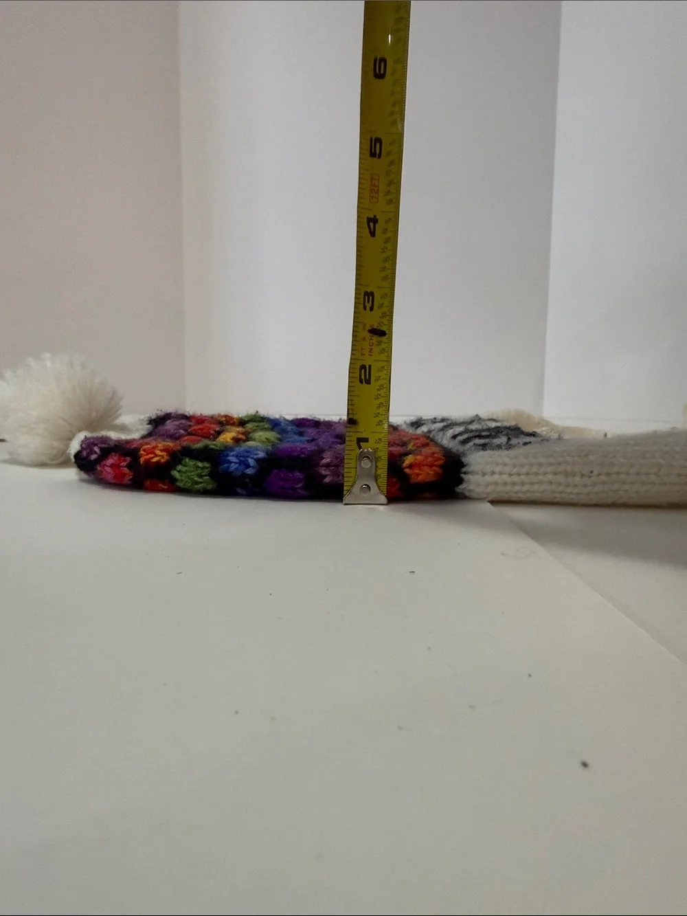 CUSCO Colorful Knit Earflap Beanie with Pom Poms
